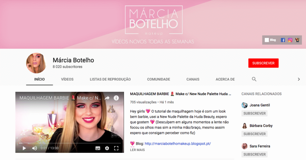 marcia botelho, youtube, blogger, maquilhagem